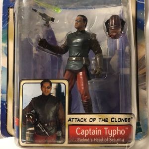 Hasbro Star Wars Attack Of The Clones Captain Typho Action Figure 2002 New